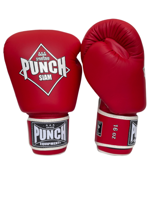 BOXING GLOVES - Siam™ - LEATHER - RED - 16OZ - Image 2