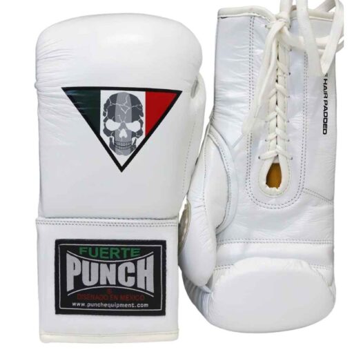 BOXING GLOVES - Mexican™ LUCKY 13 - LACE UP - 10oz - WHITE - Image 2