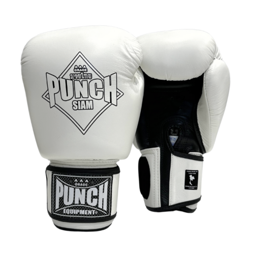 BOXING GLOVES - Siam™ - LEATHER - WHITE - 12OZ