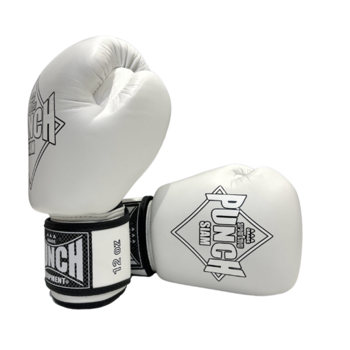 BOXING GLOVES - Siam™ - LEATHER - WHITE - 12OZ - Image 5