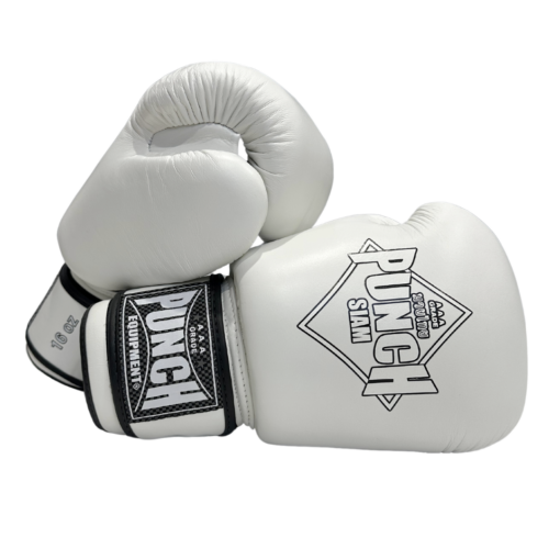 BOXING GLOVES - Siam™ - LEATHER - WHITE - 16OZ - Image 4