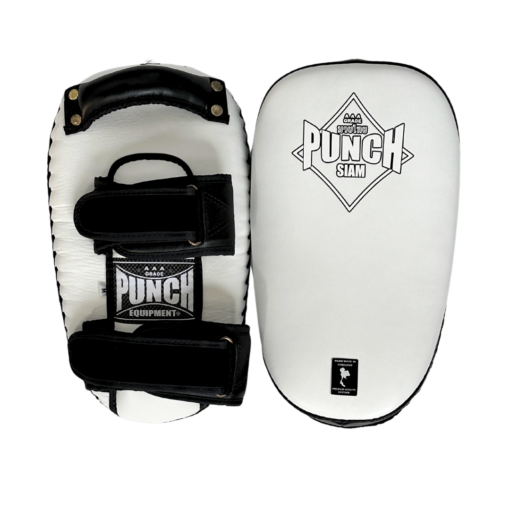 THAI PAD - Siam™ - LEATHER - CURVED - DOUBLE STRAP - WHITE