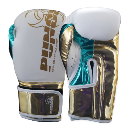 BOXING GLOVES - Metallic- 12oz - WHITE | GREEN | GOLD - Image 7