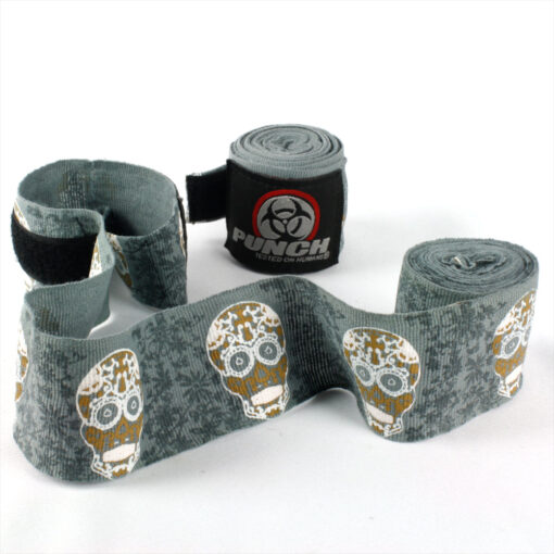 HAND WRAPS - Urban™ - 4.5m STRETCH - GOLD SKULL