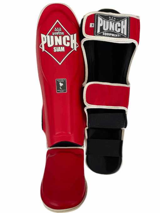 SHIN PADS - Siam™ - LEATHER - RED