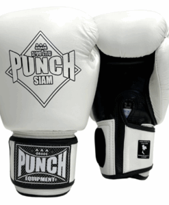 BOXING GLOVES - Siam™ - LEATHER - WHITE - 12OZ