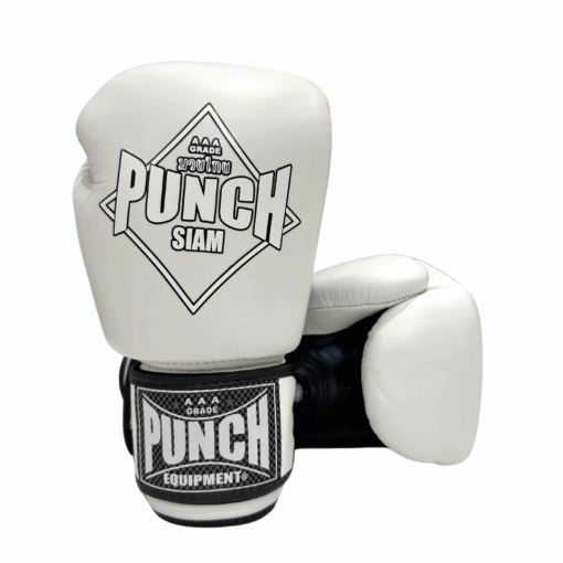 BOXING GLOVES - Siam™ - LEATHER - WHITE - 12OZ - Image 2
