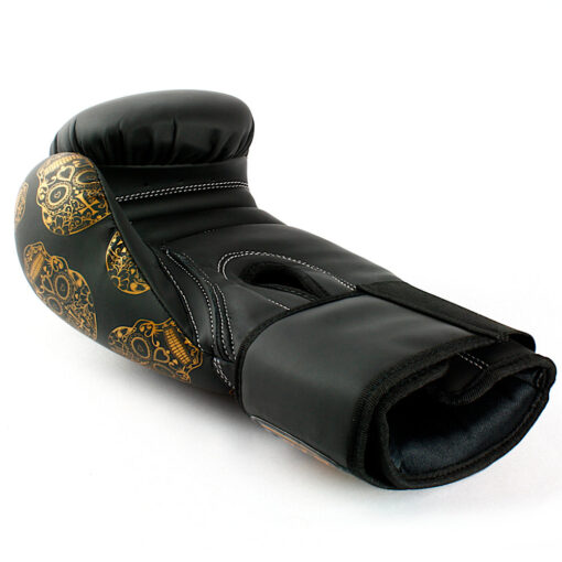 BOXING GLOVES - Urban™ GOLD SKULLS - 12oz - BLACK - Image 5