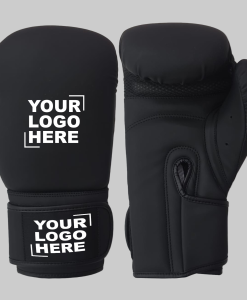 BOXING GLOVES - Custom Logo - BLACK (Ctn of 20 Pairs)