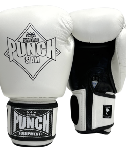BOXING GLOVES - Siam™ - LEATHER - WHITE - 12OZ
